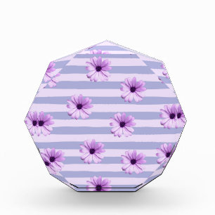 Blue and Purple Daisy Pattern Acrylic Award