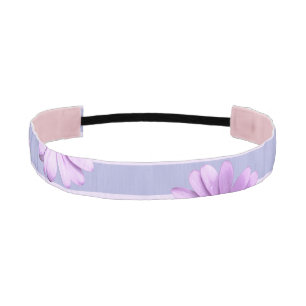 Blue and Purple Daisy Pattern Athletic Headband