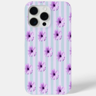 Blue and Purple Daisy Pattern iPhone 15 Pro Max Case