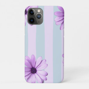 Blue and Purple Daisy Pattern iPhone 11 Pro Case