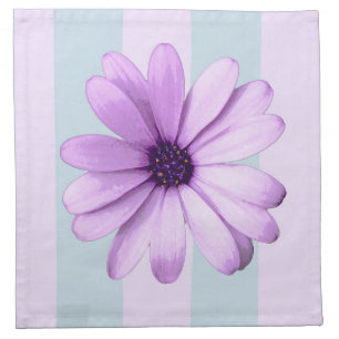 Blue and Purple Daisy Pattern Cloth Napkin
