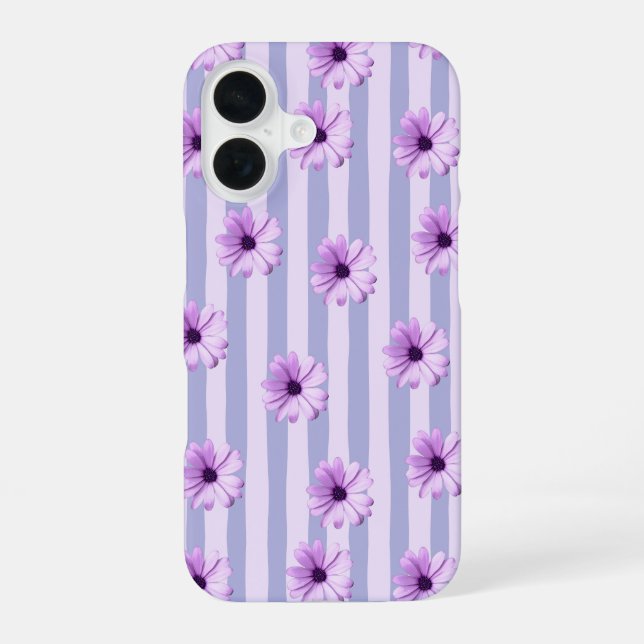 Blue and Purple Daisy Pattern Iphone Case (Back)