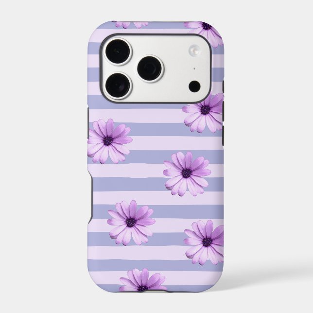 Blue and Purple Daisy Pattern Iphone Case (Back)
