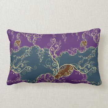 Blue And Purple Decorative Pattern Lumbar Pillow by LeFlange at Zazzle