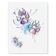 Blue and Purple Dog Paws
