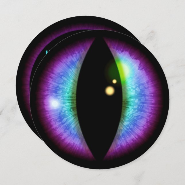 Blue and Purple Dragons Eye Invitation (Front/Back)