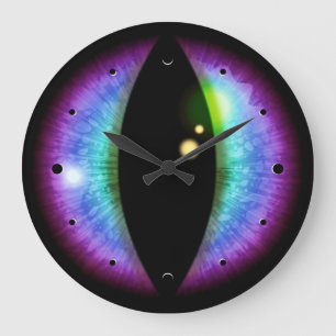 Blue and Purple Dragons Eye Large Clock