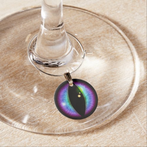 Blue and Purple Dragons Eye Wine Charm