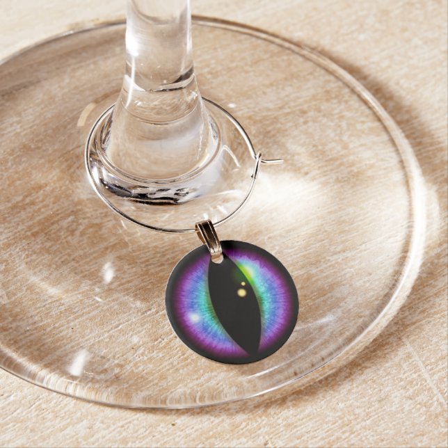 Blue and Purple Dragons Eye Wine Charm (In Situ)