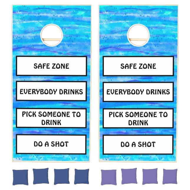Blue and Purple Drinking Rules Outdoors Game (Set)