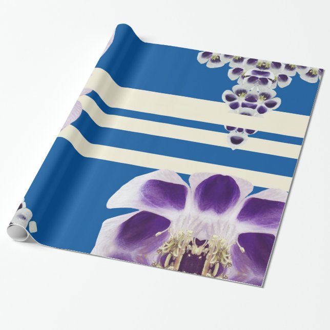 Blue and Purple , elegant Wrapping paper (Unrolled)