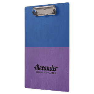 Blue and purple faux vintage leather clipboard