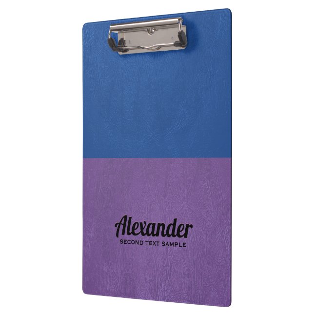 Blue and purple faux vintage leather clipboard (Left)