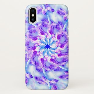 Blue and Purple Floral Mandala iPhone X Case