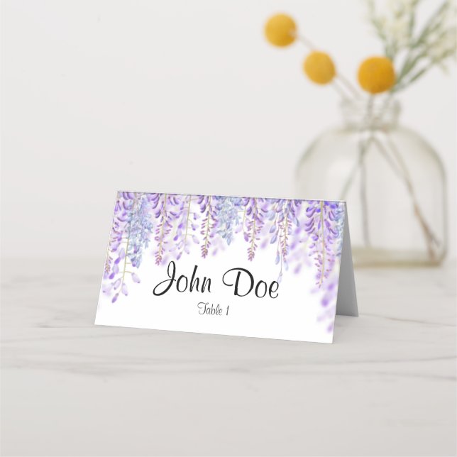 Blue and Purple Floral Place Cards  (Front)