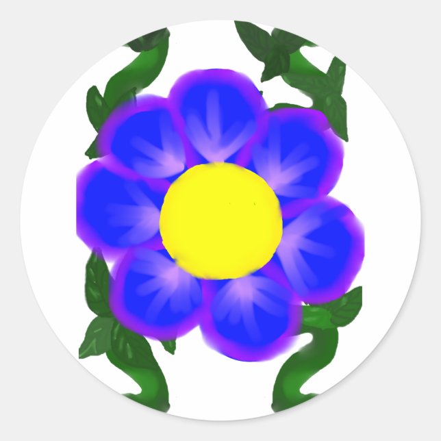 blue and purple flower sticker (Front)