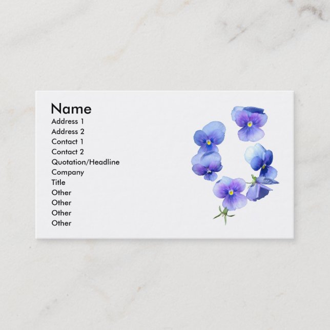 Blue and Purple Flowers Floral Profile Card (Front)