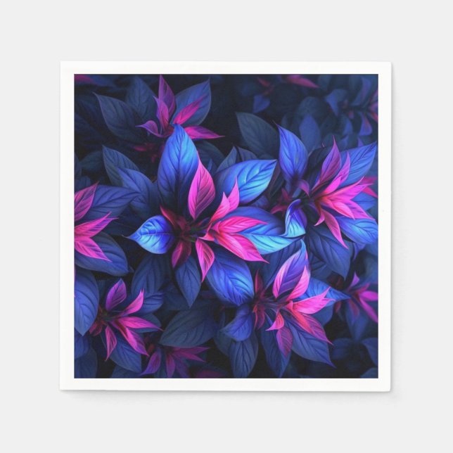 Blue and Purple Flowers  Napkins (Front)