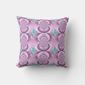 Blue and Purple Fractal Design Throw Pillow