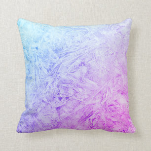 Blue and purple frost design throw pillow