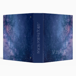 Blue and Purple Galaxy 3 Ring Binder