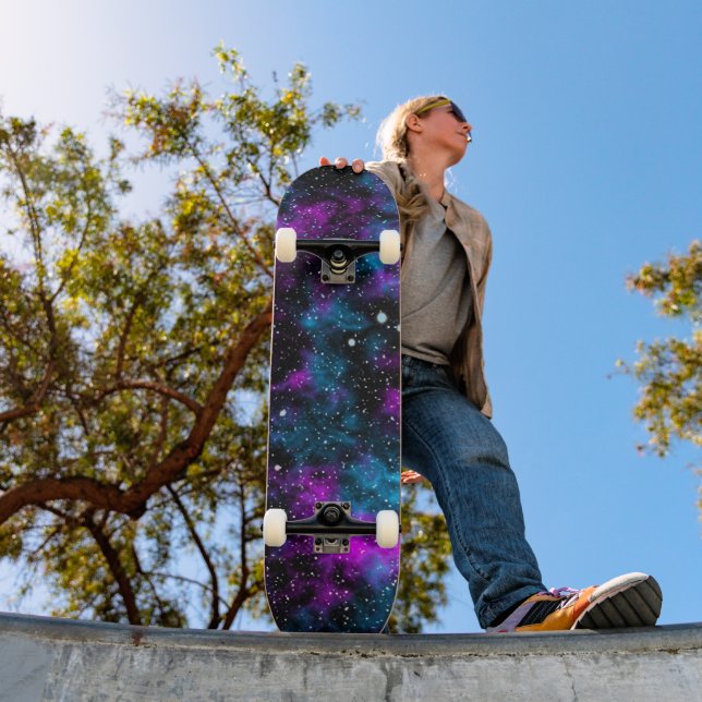 Blue and Purple Galaxy Cosmic Skateboard (Outdoor 1)