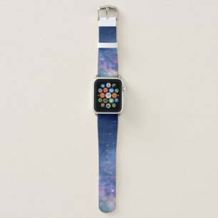 Blue and purple galaxy digital apple watch band