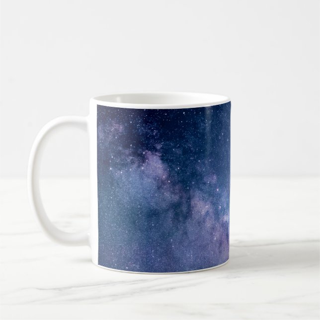 Blue and purple galaxy digital coffee mug (Left)