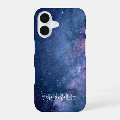 Blue and Purple Galaxy iPhone 16 Case