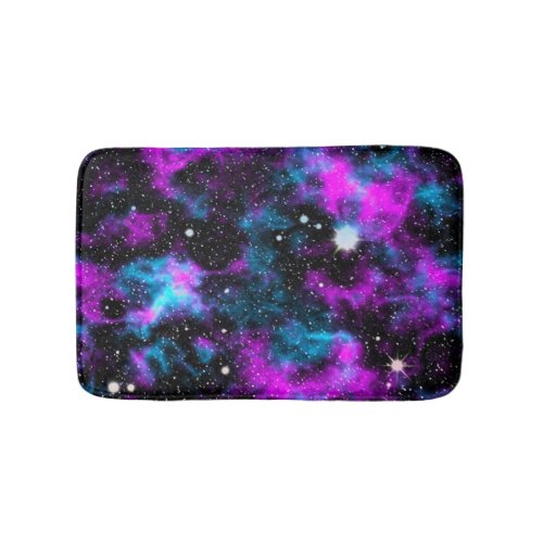 Blue and Purple Galaxy Nebula Space Bath Mat