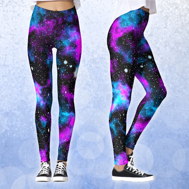 Galaxy Leggings, Yoga Space Print Pants, Blue Cosmic Celestial  Constellation Outer Star Royal High Waisted Workout Leggings at Amazon  Women's Clothing store