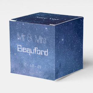 Blue and Purple Galaxy Wedding Favor Boxes