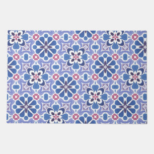 Blue And Purple Geometric Pattern Doormat