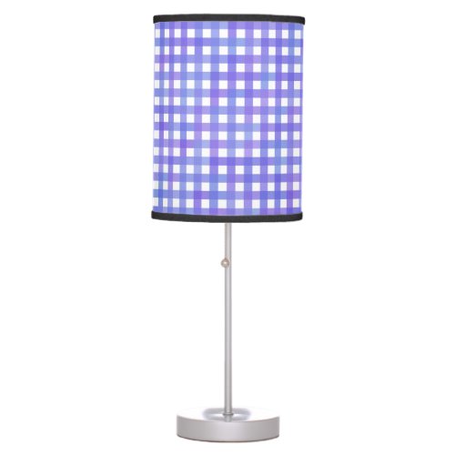 Blue and Purple Gingham Check Table Lamp