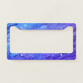 Blue and Purple Glitter Abstract License Plate Frame