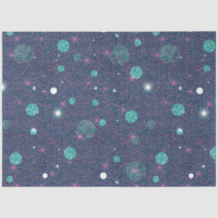 Blue and Purple Glitter Polka Dots Christmas Tissue Paper