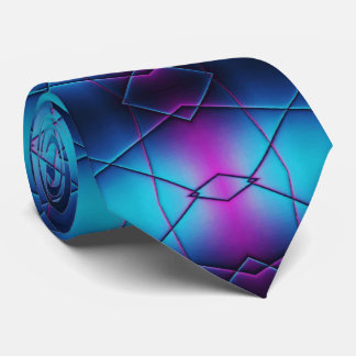 Blue And Purple Gradient Abstract Pattern Neck Tie