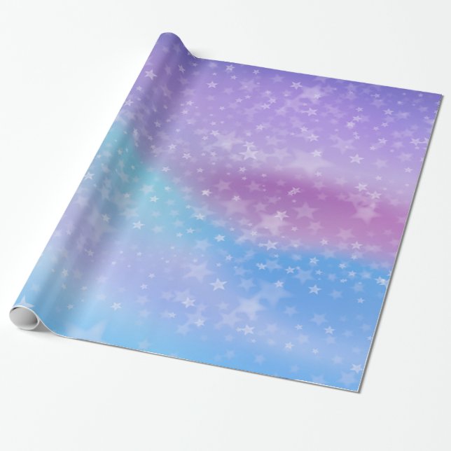 Blue And Purple Gradient Background Wrapping Paper (Unrolled)