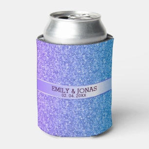 Blue And Purple Gradient Glitter Can Cooler
