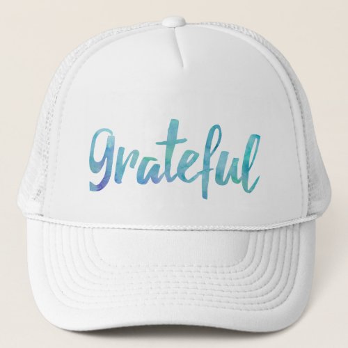 Blue and Purple Grateful Positive Attitude Trucker Hat