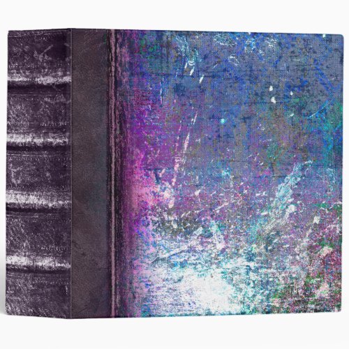 Blue and Purple Grunge Faux Leather Ancient Tome 3 Ring Binder