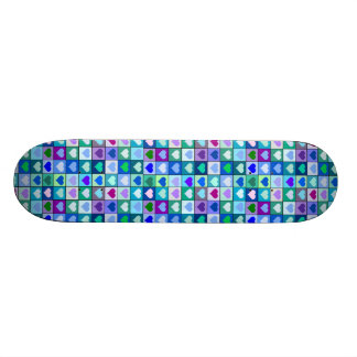 Blue and Purple Hearts Girls Skateboard