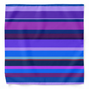 Blue and purple horizontal stripes bandana