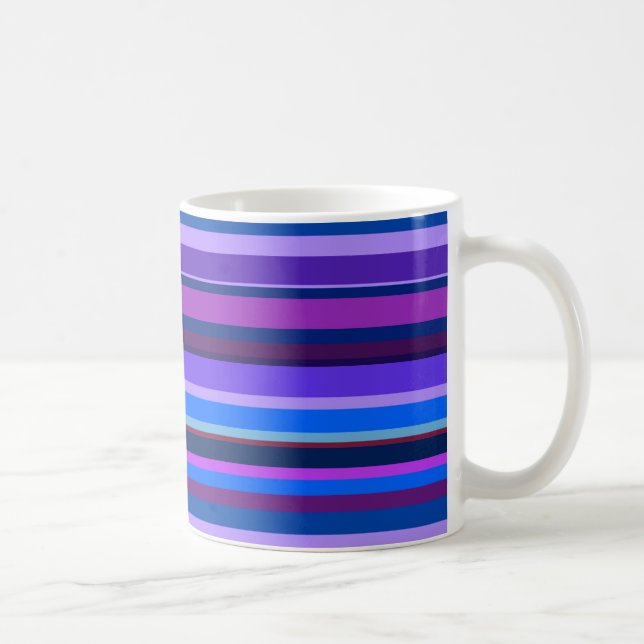Blue and purple horizontal stripes coffee mug (Right)