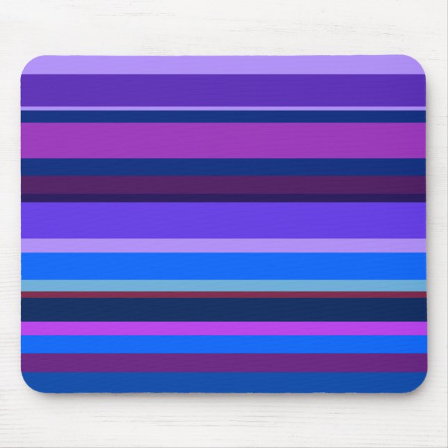 Blue and purple horizontal stripes mouse pad (Front)