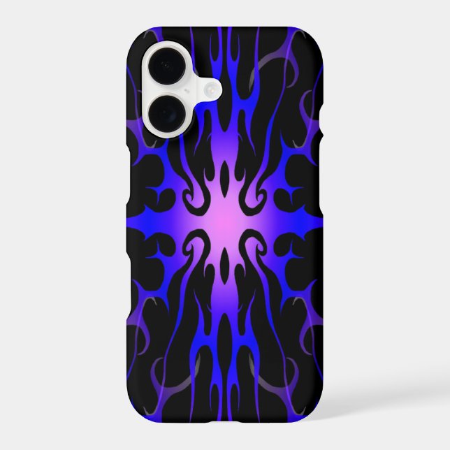 Blue and Purple Hot Rod Flames Case-Mate iPhone Case (Back)