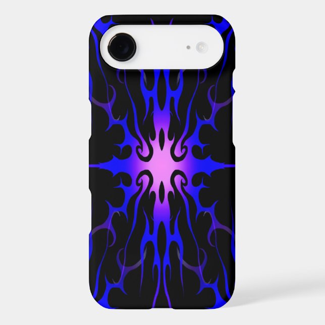 Blue and Purple Hot Rod Flames Case-Mate iPhone Case (Back)