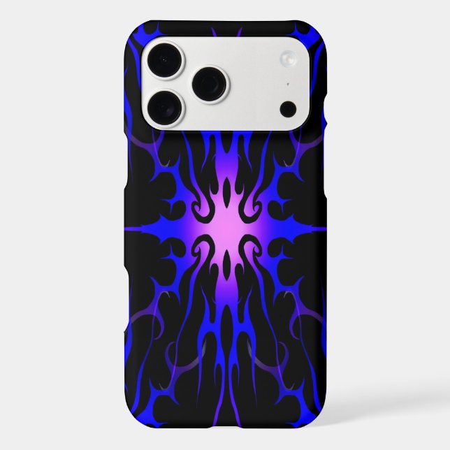 Blue and Purple Hot Rod Flames Case-Mate iPhone Case (Back)