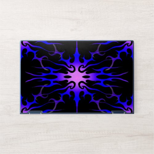 Blue and Purple Hot Rod Flames HP Laptop Skin