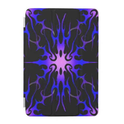 Blue and Purple Hot Rod Flames iPad Mini Cover